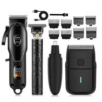 Professional Cordless Hair Clipper & Beard Trimmer for Men, Rechargeable Grooming Kit, Perfect Gift for Dad, Travel Friendly ...