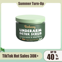 Body Scrub and Armpit Detox Scrub 8.8 oz with Peppermint, Aloe Vera and Walnut Shell Powder, Underarm Scrub Helps on Removing...