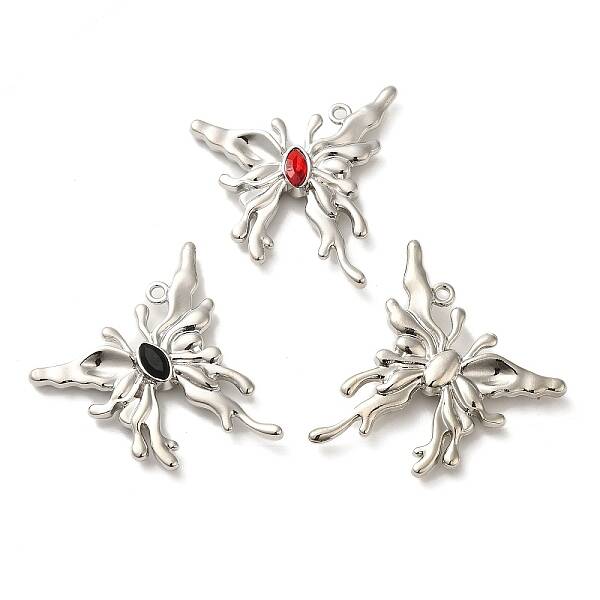Spray Painted Alloy Micro Pave Cubic Zirconia Pendants