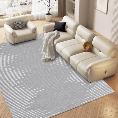 Garvee Modern Rug 9x12 Rug for Living Room Washable Rugs Striped Farmhouse Rug for Bedroom large Area Rug Non Slip Carpet Thr...