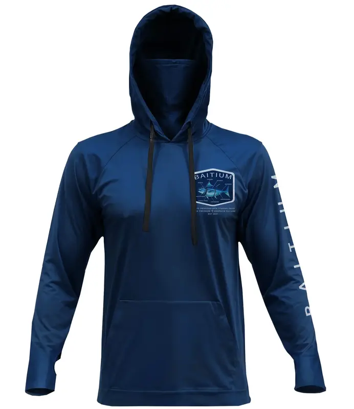 Baitium Fishing Shirts - Hooded UPF 50 Long Sleeve with Gaiter - Premium Outdoor Wear, Sun Protection, Lightweight, Breathabl...