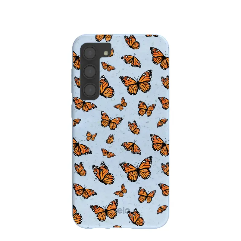 Powder Blue Monarchs in flight Samsung Galaxy S23+(Plus) Case