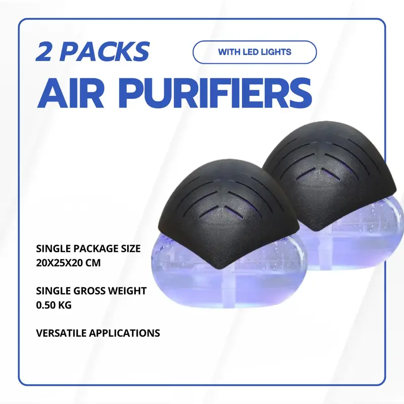 2 Packs Air Purifiers with LED Lights for Bedroom, Humidifier Room Appliances, Water Filter Air Purifier for Home, Aroma Di...