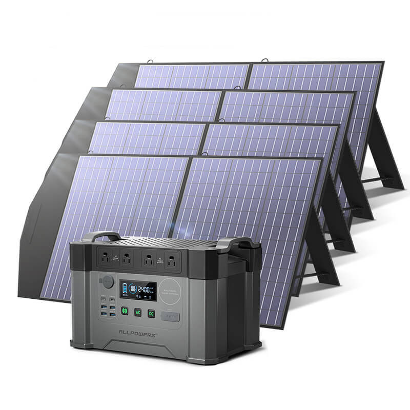 ALLPOWERS S2000 Pro 2400W Solar Generator (PV Optional) S2000 Pro+4pcs SP027 100W Solar Panel