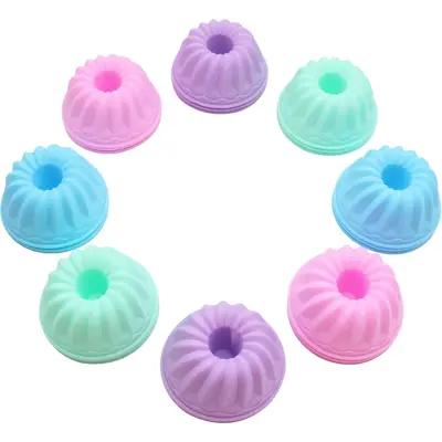 24Pack Silicone Baking Cups, Pumpkin Silicone Baking Cake Molds, Nonstick Cupcake Liners, Fancy Dessert Tray - Jelly and Muff...