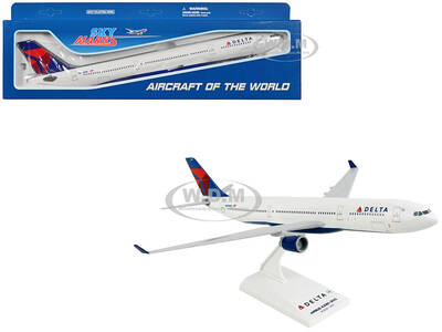 Airbus A330-300 Commercial Aircraft Delta Air Lines (N809NW) White with Red and Blue Tail (Snap-Fit) 1/200 Plastic Model by...