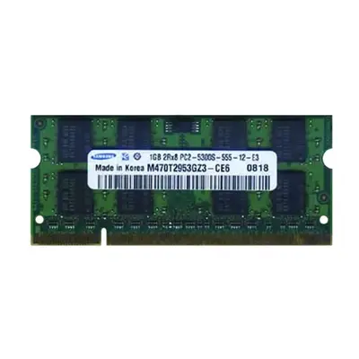 Samsung M470T2953GZ3-CE6 | 1GB DDR2-667MHz PC2-5300 Non-ECC Unbuffered SODIMM CL5 2Rx16 1.8V 200-Pin Memory Module