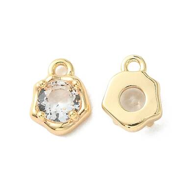 Brass Micro Pave Cubic Zirconia Charms