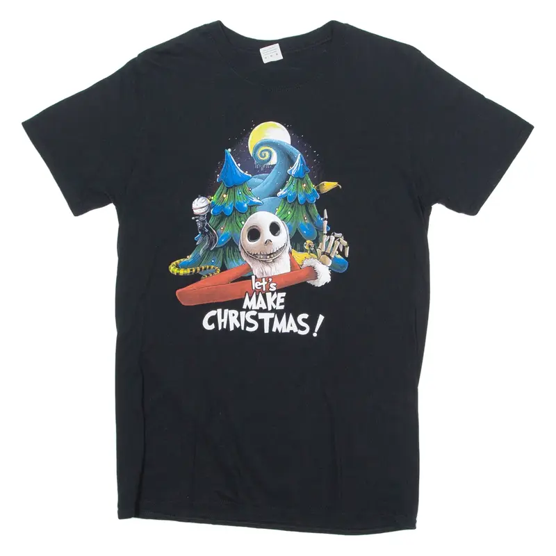 GILDAN Nightmare Before Christmas Mens T-Shirt Black Crew Neck M