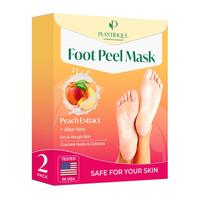 PLANTIFIQUE Peach Foot Peel Mask - Foot Mask for Dry Feet - Callus Remover - Foot Exfoliating Mask - Dead Skin Remover -