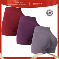 DEEFY Women Yoga Gym Workout Impact Shorts Hidden Scrunch Butt Lifting 4.5\