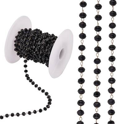 Glass Faceted Rondelle Beaded Chain