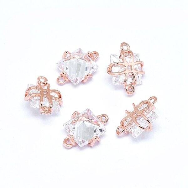 Brass Micro Pave Cubic Zirconia Links