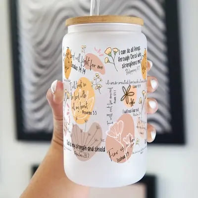 Sip-Sip Hooray! Bible Affirmations Cup with Lid & Straw – Easter Gifts for Women, Faith-Based Bible Verse Cup, Reusable Dri...