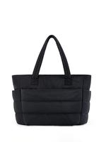 Women's Solid Color Quilted Puffer Tote Bag, Large Capacity Shoulder Bag for Travel Work, Casual Trendy Versatile High-qualit...