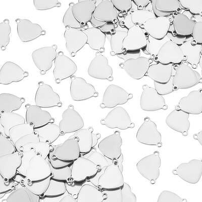 UNICRAFTALE about 120Pcs Heart Links Connectors Stainless Steel Links Connectors Heart Connector Charms for Jewelry Making 8x...