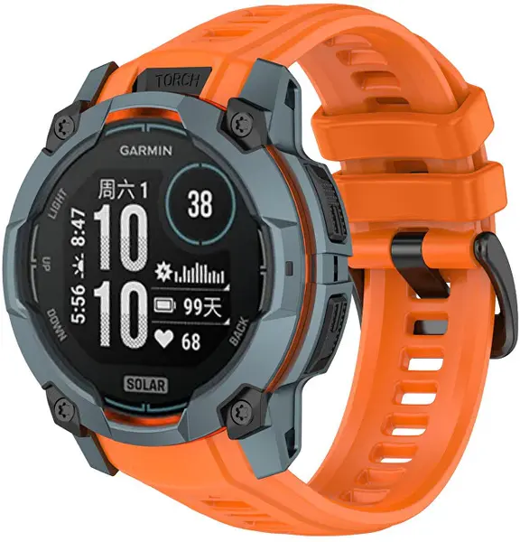 4Wrist Cinturino In Silicone Per Garmin Instinct 3 Solar E Instinct 3 Amoled 50 Mm - Arancione