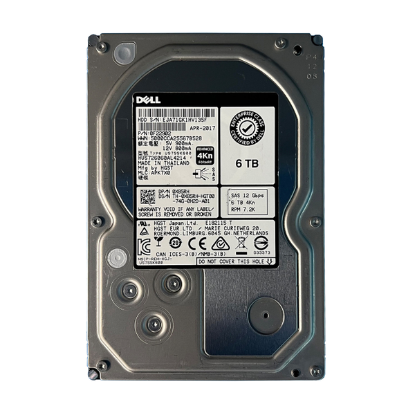 0X85RH Dell 6TB 12Gb/s SAS 7200 3.5-Inch Hard Drive