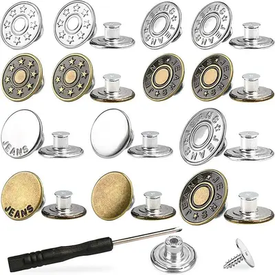 24pcs Pants Buttons, Pants Tighten Buttons For Jeans, Easy Installation Instant Buttons Without Sewing For Baggy Jeans