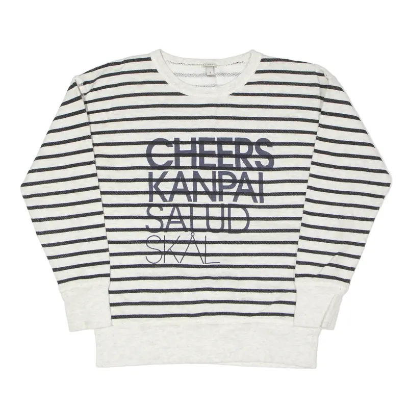J. CREW Striped Sweatshirt White Womens S