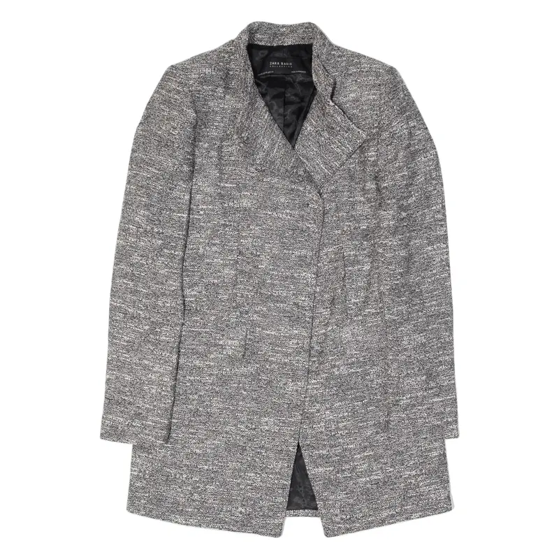 ZARA Basic Overcoat Jacket Grey Womens XS