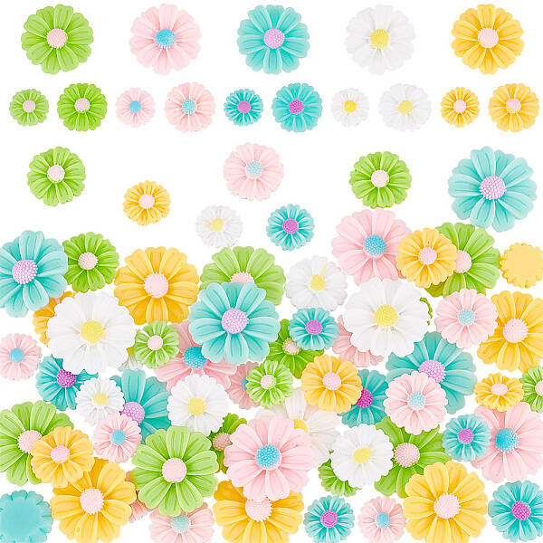90Pcs 15 Styles Opaque Resin Cabochons