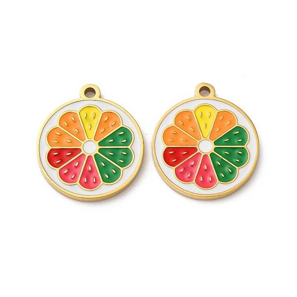 Fruit Seris 304 Stainless Steel Enamel Charms