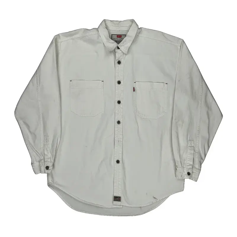 Levis Denim Shirt - Large White Cotton