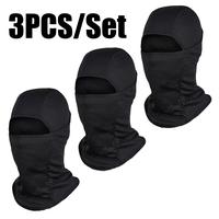 3PCS/Set Black Premium Balaclava Windproof Face Mask for Motorcycling Skiing Running Full Cover