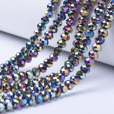 Electroplate Transparent Glass Beads Strands