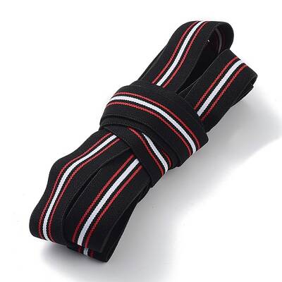 Flat Striped Elastic Rubber Cord/Band