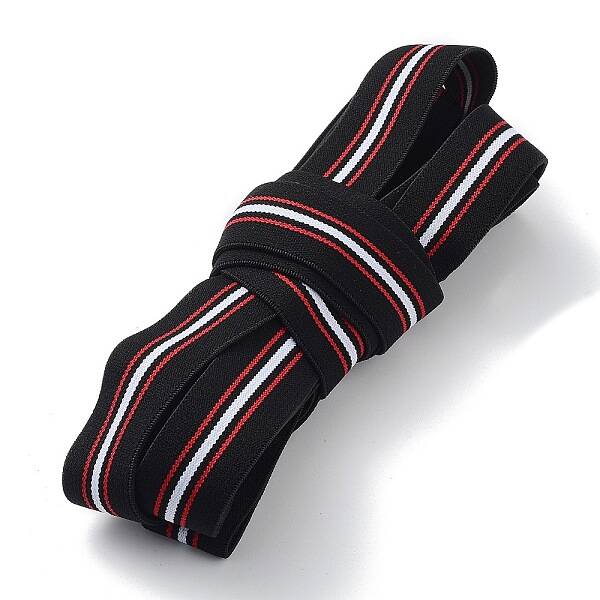 Flat Striped Elastic Rubber Cord/Band