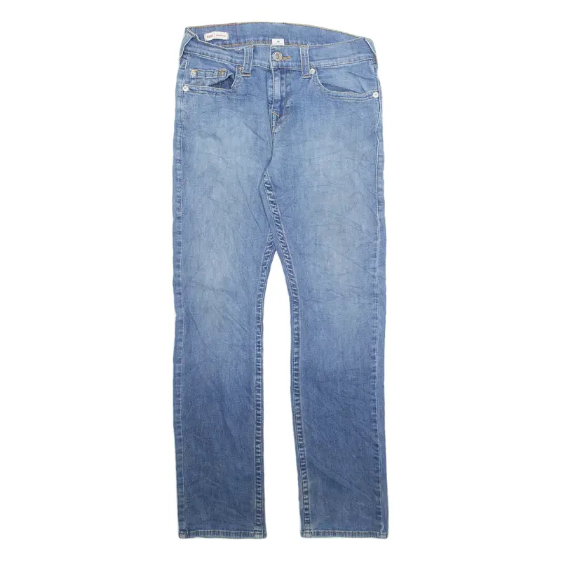TRUE RELIGION Mens Jeans Blue Relaxed Straight Stone Wash W30 L31