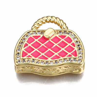 Brass Micro Pave Cubic Zirconia Enamel Pendants