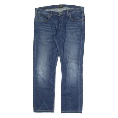 LEE Powell Mens Jeans Blue Regular Straight Stone Wash W36 L30