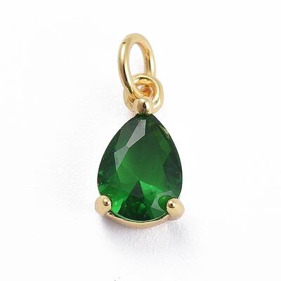 Brass Micro Pave Cubic Zirconia Pendants