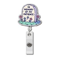 Tombstone Design Badge Reel, 1 Count Retractable Nurse ID Badge Reel Clip, Suitable for Registered Nurses, Nurse Assistants, ...