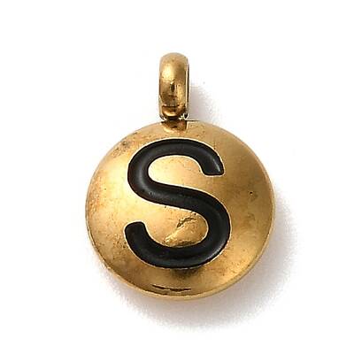 304 Stainless Steel Black Enamel Charms