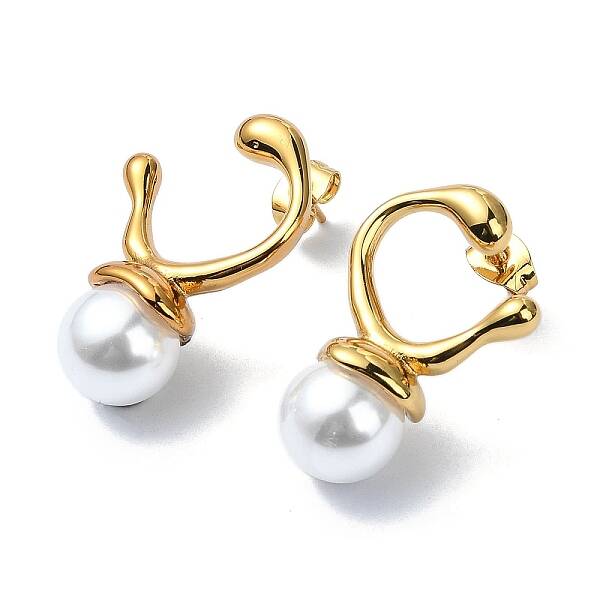 Ion Plating(IP) 304 Stainless Steel Twist Ring Stud Earrings