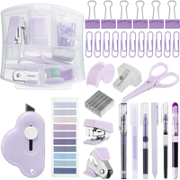 Summer Gift Mini Office Supply Kit Includes Stapler Tape Dispenser Staple Remover Paper Clips Scissor Staples Pen Sharpener N...