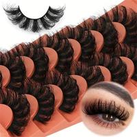 7 Pairs Faux Eyelashes, False Eyelashes, 20mm Full Wispy Strips Eyelashes, Lash Clusters Kit, 8D Volume Curly Individual Lash...