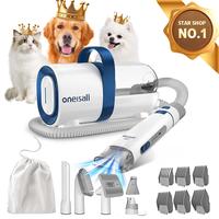 Oneisall Pet Vacuum, Dog Brush for Shedding, 6-in-1 Pet Grooming Vacuum Kit, Low Noise Dog Vacuum Springtok