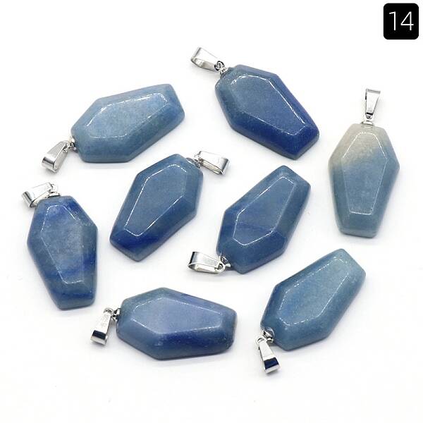 Dyed & Heated Natural Blue Aventurine Pendants