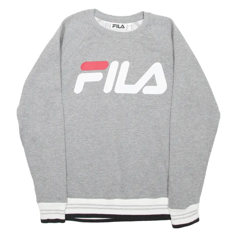 FILA Womens Sweatshirt Grey Crewneck UK 12