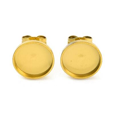 Ion Plating(IP) 304 Stainless Steel Stud Earring Findings