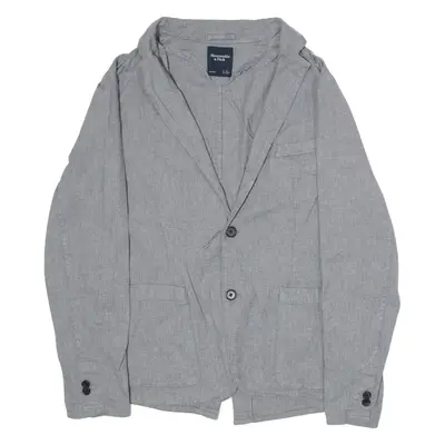 ABERCROMBIE & FITCH Stretch Mens Blazer Jacket Grey L