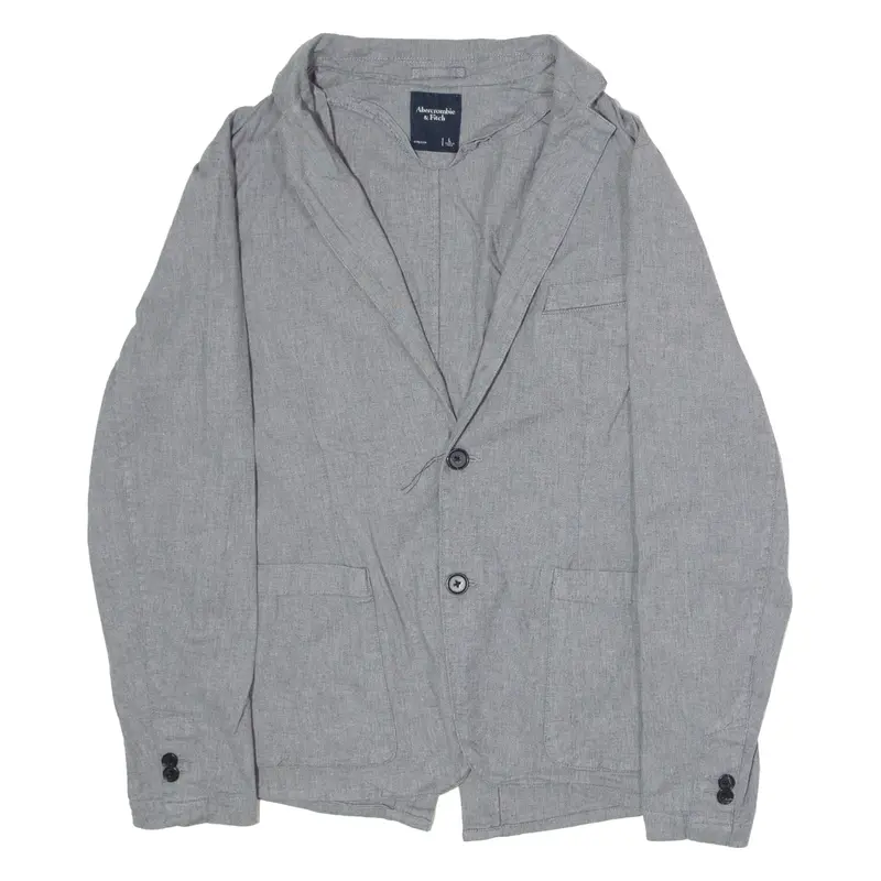 ABERCROMBIE & FITCH Stretch Mens Blazer Jacket Grey L