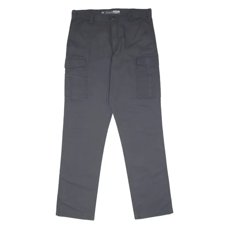 CARHARTT Cargo Workwear Mens Canvas Trousers Grey Regular Straight W36 L36