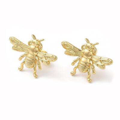 Brass Bees Stud Earrings
