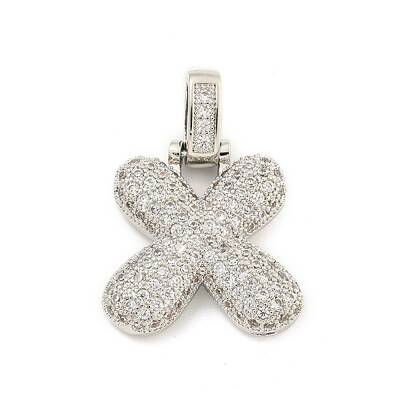 Brass Micro Pave Clear Cubic Zirconia Pendants